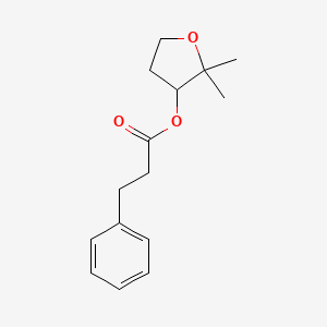 molecular formula C15H20O3 B12896568 Benzenepropanoic acid, tetrahydro-2,2-dimethyl-3-furanyl ester CAS No. 652161-30-3