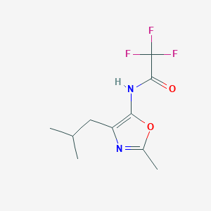 molecular formula C10H13F3N2O2 B12896571 2,2,2-Trifluoro-N-[2-methyl-4-(2-methylpropyl)-1,3-oxazol-5-yl]acetamide CAS No. 87784-00-7