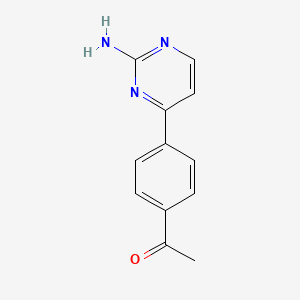 molecular formula C12H11N3O B12896575 1-[4-(2-Aminopyrimidin-4-yl)phenyl]ethan-1-one CAS No. 825633-32-7