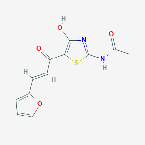 molecular formula C12H10N2O4S B12896597 N-(5-(3-(Furan-2-yl)acryloyl)-4-hydroxythiazol-2-yl)acetamide 