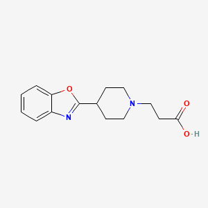 molecular formula C15H18N2O3 B1289660 3-[4-(1,3-Benzoxazol-2-yl)piperidino]propanoic acid CAS No. 924869-04-5