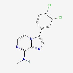 molecular formula C13H10Cl2N4 B12896605 Imidazo[1,2-a]pyrazin-8-amine, 3-(3,4-dichlorophenyl)-N-methyl- CAS No. 787590-96-9