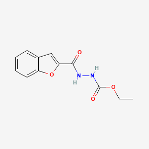 molecular formula C12H12N2O4 B12896618 Ethyl 2-(1-benzofuran-2-carbonyl)hydrazine-1-carboxylate CAS No. 78620-34-5