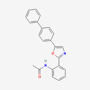 molecular formula C23H18N2O2 B12896645 N-{2-[5-([1,1'-Biphenyl]-4-yl)-1,3-oxazol-2-yl]phenyl}acetamide CAS No. 83959-85-7