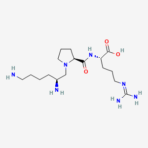 molecular formula C17H35N7O3 B12896648 L-Arginine, 1-((2S)-2,6-diaminohexyl)-L-prolyl- CAS No. 227470-77-1