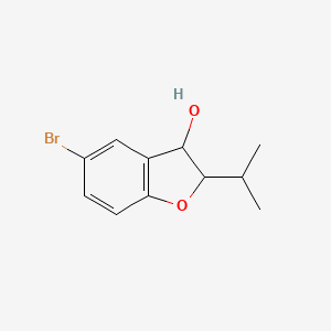 molecular formula C11H13BrO2 B12896670 5-Bromo-2-(propan-2-yl)-2,3-dihydro-1-benzofuran-3-ol CAS No. 18968-38-2