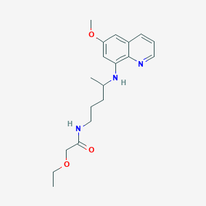 molecular formula C19H27N3O3 B12896683 Acetamide, 2-ethoxy-N-[4-[(6-methoxy-8-quinolinyl)amino]pentyl]- CAS No. 105234-63-7