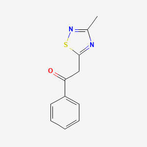 molecular formula C11H10N2OS B12896709 2-(3-Methyl-1,2,4-thiadiazol-5-yl)-1-phenylethanone CAS No. 88091-02-5
