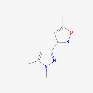 molecular formula C9H11N3O B12896724 Isoxazole, 3-(1,5-dimethyl-1H-pyrazol-3-yl)-5-methyl- CAS No. 113411-43-1