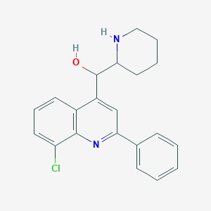 molecular formula C21H21ClN2O B12896729 (8-Chloro-2-phenylquinolin-4-yl)(piperidin-2-yl)methanol CAS No. 90110-48-8