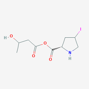 molecular formula C9H14INO4 B12896732 3-Hydroxybutanoic (2S)-4-iodopyrrolidine-2-carboxylic anhydride 
