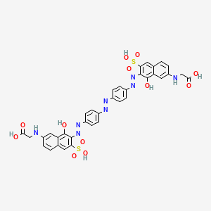 molecular formula C36H28N8O12S2 B12896746 N,N'-(Azobis(4,1-phenyleneazo(8-hydroxy-6-sulphonaphthalene-7,2-diyl)))bisglycine CAS No. 72705-43-2