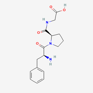 molecular formula C16H21N3O4 B12896795 2-[[(2R)-1-[(2S)-2-amino-3-phenylpropanoyl]pyrrolidine-2-carbonyl]amino]acetic acid 