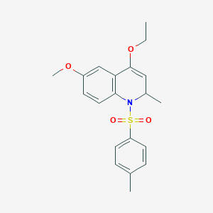 molecular formula C20H23NO4S B12896805 4-Ethoxy-6-methoxy-2-methyl-1-[(4-methylphenyl)sulfonyl]-1,2-dihydroquinoline CAS No. 34129-49-2