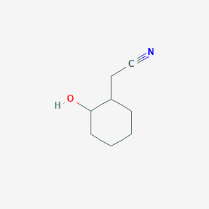 molecular formula C8H13NO B12896826 Cyclohexaneacetonitrile, 2-hydroxy- CAS No. 90242-33-4
