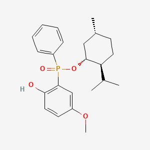 molecular formula C23H31O4P B12896842 (Rp)-(1R,2S,5R)-2-Isopropyl-5-methylcyclohexyl (2-hydroxy-5-methoxyphenyl)(phenyl)phosphinate 
