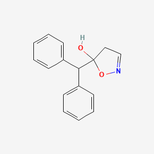 molecular formula C16H15NO2 B12896873 5-(Diphenylmethyl)-4,5-dihydro-1,2-oxazol-5-ol CAS No. 61214-96-8