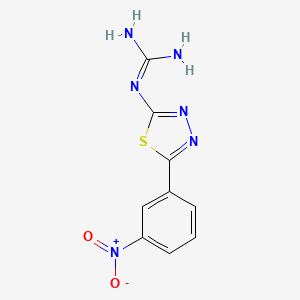 molecular formula C9H8N6O2S B12896893 N''-[5-(3-Nitrophenyl)-1,3,4-thiadiazol-2-yl]guanidine CAS No. 88541-04-2