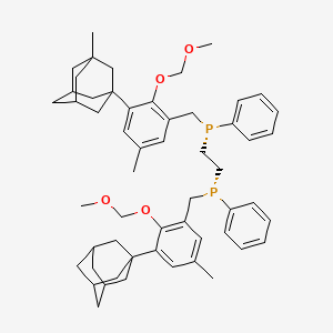 molecular formula C55H70O4P2 B12896905 trans-(3-(Adamantan-1-yl)-2-(methoxymethoxy)-5-methylbenzyl)(2-((2-(methoxymethoxy)-5-methyl-3-(3-methyladamantan-1-yl)benzyl)(phenyl)phosphino)ethyl)(phenyl)phosphine 