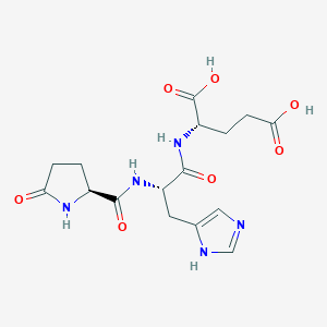 molecular formula C16H21N5O7 B12896913 (S)-2-((S)-3-(1H-Imidazol-4-yl)-2-((S)-5-oxopyrrolidine-2-carboxamido)propanamido)pentanedioic acid 