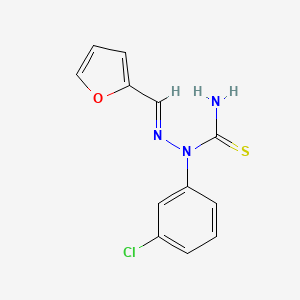 molecular formula C12H10ClN3OS B12896915 1-(3-Chlorophenyl)-2-(furan-2-ylmethylene)hydrazinecarbothioamide 