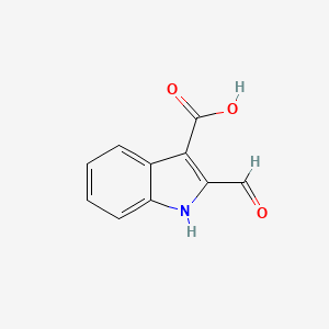 molecular formula C10H7NO3 B12896929 2-Formyl-1H-indole-3-carboxylic acid CAS No. 73126-42-8