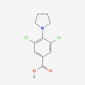 molecular formula C11H11Cl2NO2 B12896975 3,5-Dichloro-4-(pyrrolidin-1-yl)benzoic acid CAS No. 650623-54-4