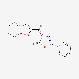 molecular formula C18H11NO3 B12896978 (E)-4-(Benzofuran-2-ylmethylene)-2-phenyloxazol-5(4H)-one 