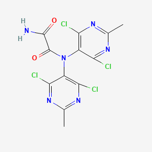 molecular formula C12H8Cl4N6O2 B12896985 N1,N1-Bis(4,6-dichloro-2-methylpyrimidin-5-yl)oxalamide 