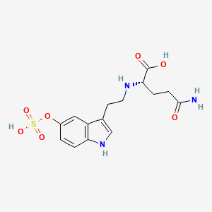 molecular formula C15H19N3O7S B12896991 N~2~-{2-[5-(Sulfooxy)-1H-indol-3-yl]ethyl}-L-glutamine CAS No. 540522-58-5