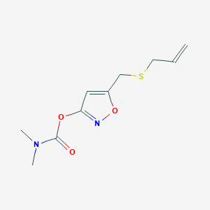 molecular formula C10H14N2O3S B12896997 5-{[(Prop-2-en-1-yl)sulfanyl]methyl}-1,2-oxazol-3-yl dimethylcarbamate CAS No. 89661-35-8