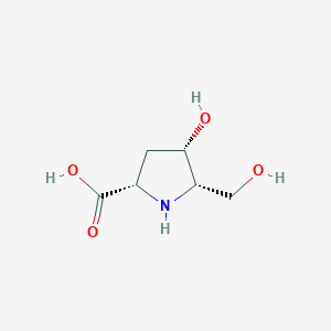 molecular formula C6H11NO4 B012897 (2S,4S,5S)-4-hydroxy-5-(hydroxymethyl)pyrrolidine-2-carboxylic Acid CAS No. 110658-38-3