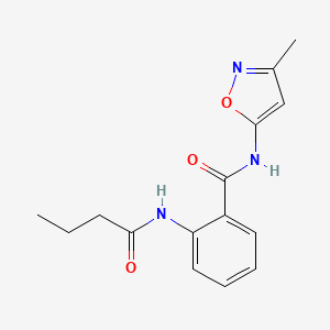 molecular formula C15H17N3O3 B12897015 2-Butanamido-N-(3-methyl-1,2-oxazol-5-yl)benzamide CAS No. 90059-30-6