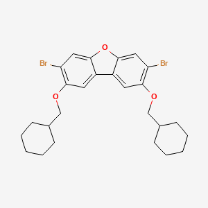 molecular formula C26H30Br2O3 B12897036 3,7-Dibromo-2,8-bis(cyclohexylmethoxy)dibenzo[b,d]furan CAS No. 834892-38-5