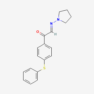 molecular formula C18H18N2OS B12897108 4'-(Phenylthio)-2-(1-pyrrolidinylimino)acetophenone CAS No. 25555-26-4