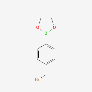 molecular formula C9H10BBrO2 B1289715 4-Bromomethylphenyl-1,3,2-dioxaborolane CAS No. 488133-21-7