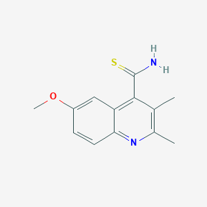 molecular formula C13H14N2OS B12897151 6-Methoxy-2,3-dimethylquinoline-4-carbothioamide CAS No. 62078-03-9