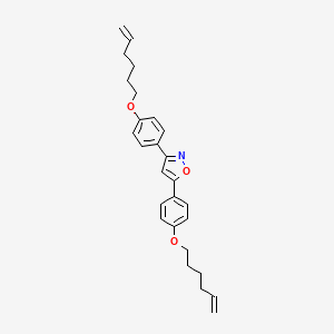 molecular formula C27H31NO3 B12897159 3,5-Bis{4-[(hex-5-en-1-yl)oxy]phenyl}-1,2-oxazole CAS No. 140866-44-0