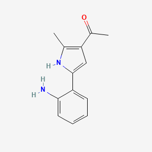 molecular formula C13H14N2O B12897169 1-[5-(2-Aminophenyl)-2-methyl-1H-pyrrol-3-yl]ethan-1-one CAS No. 70400-97-4