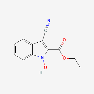 molecular formula C12H10N2O3 B12897181 Ethyl 3-cyano-1-hydroxy-indole-2-carboxylate CAS No. 37914-48-0