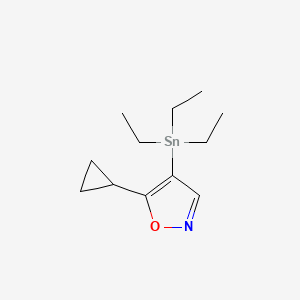 molecular formula C12H21NOSn B12897183 5-Cyclopropyl-4-(triethylstannyl)-1,2-oxazole CAS No. 651341-66-1