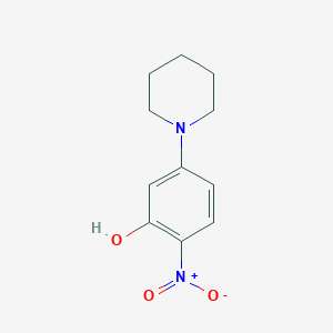 molecular formula C11H14N2O3 B128972 2-Nitro-5-piperidinophenol CAS No. 157831-75-9
