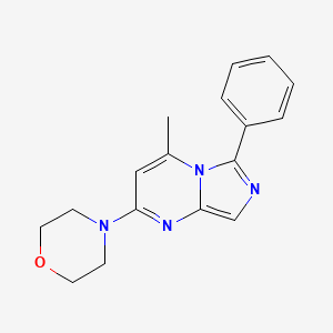 molecular formula C17H18N4O B12897200 4-(4-Methyl-6-phenylimidazo[1,5-a]pyrimidin-2-yl)morpholine CAS No. 88875-27-8