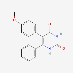 molecular formula C17H14N2O3 B12897207 5-(4-methoxyphenyl)-6-phenyl-1H-pyrimidine-2,4-dione CAS No. 613667-38-2