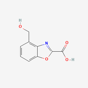 molecular formula C9H7NO4 B12897214 4-(Hydroxymethyl)benzo[d]oxazole-2-carboxylic acid 