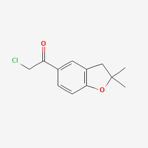 molecular formula C12H13ClO2 B12897247 2-Chloro-1-(2,2-dimethyl-2,3-dihydro-1-benzofuran-5-yl)ethan-1-one CAS No. 64089-35-6
