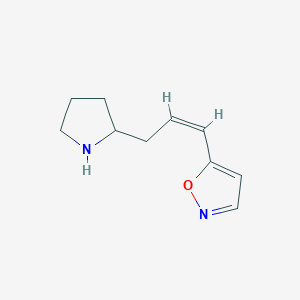 molecular formula C10H14N2O B12897276 (Z)-5-(3-(Pyrrolidin-2-yl)prop-1-en-1-yl)isoxazole 