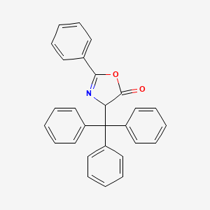 molecular formula C28H21NO2 B12897303 2-Phenyl-4-(triphenylmethyl)-1,3-oxazol-5(4H)-one CAS No. 55686-04-9