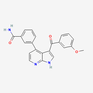 molecular formula C22H17N3O3 B12897316 3-(3-(3-Methoxybenzoyl)-1H-pyrrolo[2,3-b]pyridin-4-yl)benzamide CAS No. 858119-34-3