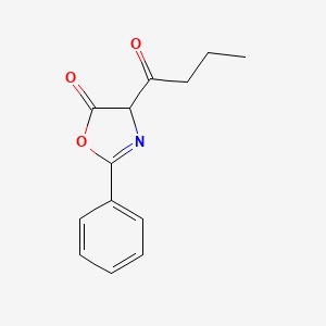 molecular formula C13H13NO3 B12897334 4-Butanoyl-2-phenyl-1,3-oxazol-5(4H)-one CAS No. 90127-56-3